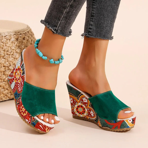 Leonie — Sculptural Mules with Flower Heel
