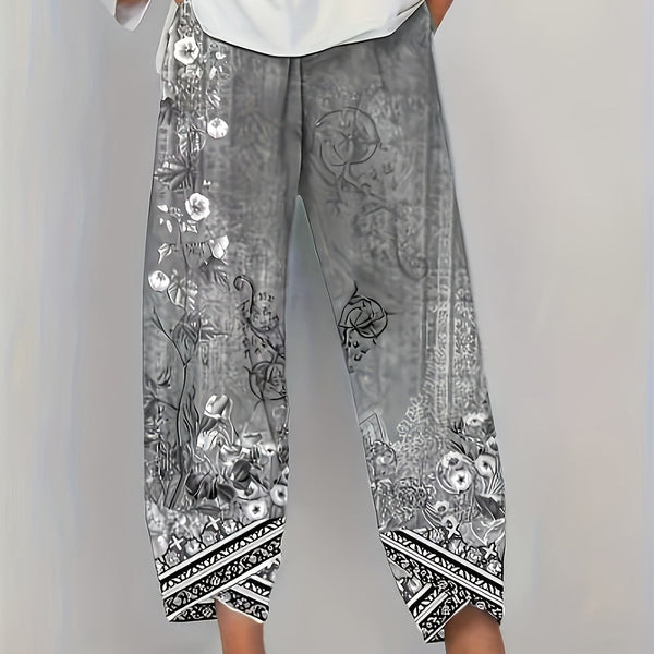 BRIELLE | BOTANICAL WIDE-LEG TROUSERS