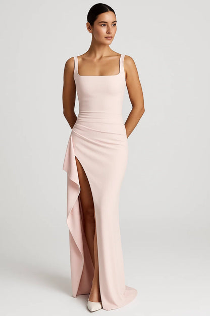 CERIDWEN | ASYMMETRIC EVENING DRESS WITH HIGH SLIT