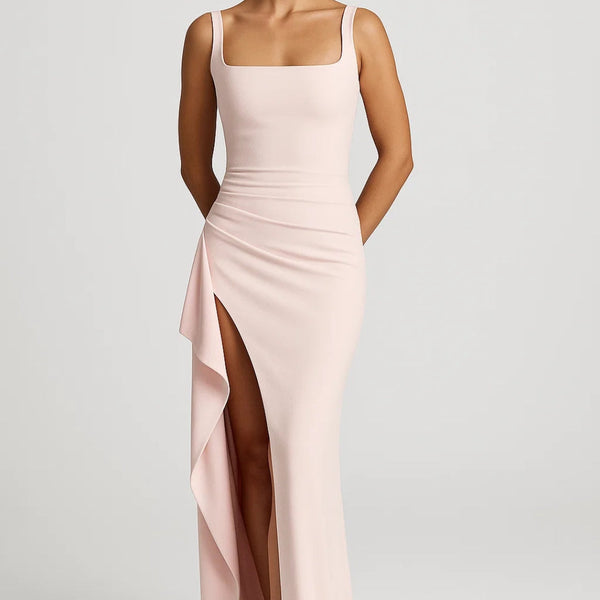 CERIDWEN | ASYMMETRIC EVENING DRESS WITH HIGH SLIT