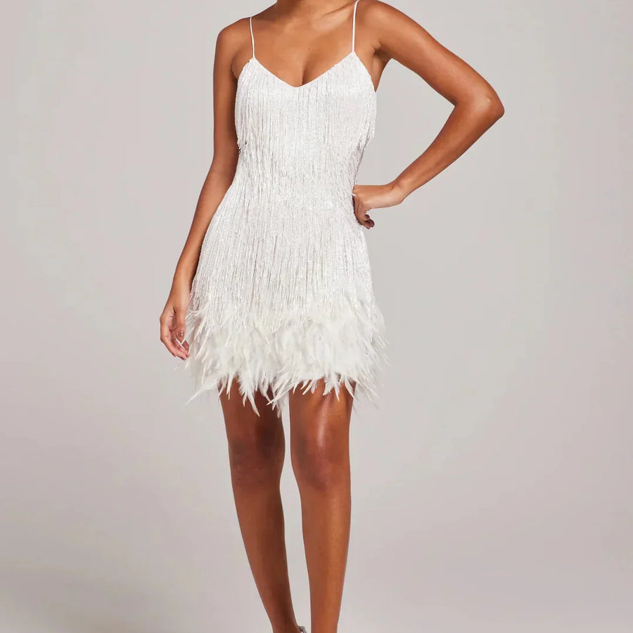 ALICIA | FEATHER MINI DRESS
