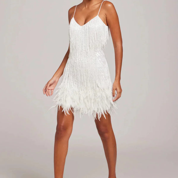 ALICIA | FEATHER MINI DRESS