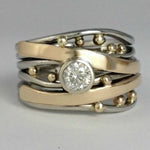 GOLD ZIRCONIA INLAID RING