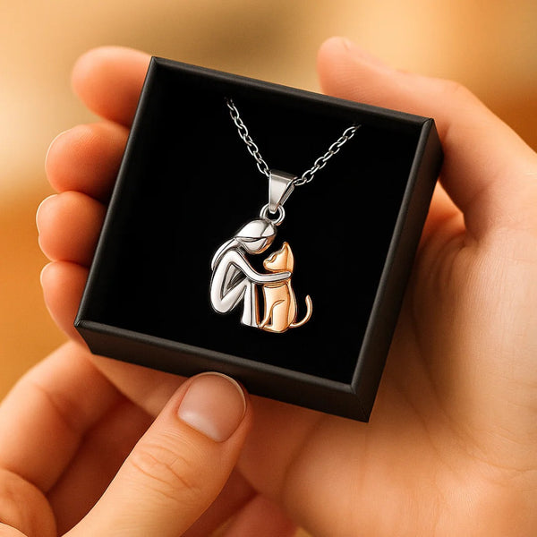 Romadur - Hugging Cat Pendant Necklace