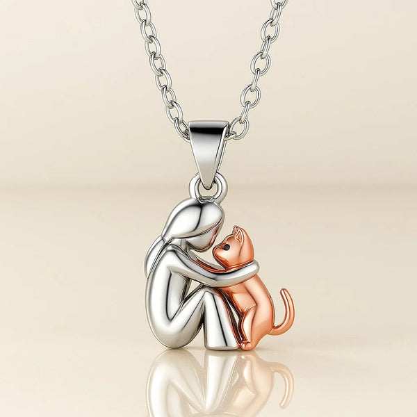 Romadur - Hugging Cat Pendant Necklace