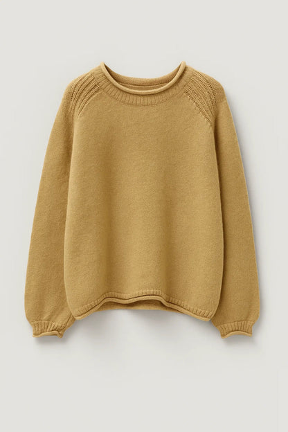 VESNA | SOFT ROUND-NECK KNIT SWEATER WITH SHOULDER DETAIL