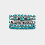 Caroline – Boho Bracelet Set with Turquoise Beads