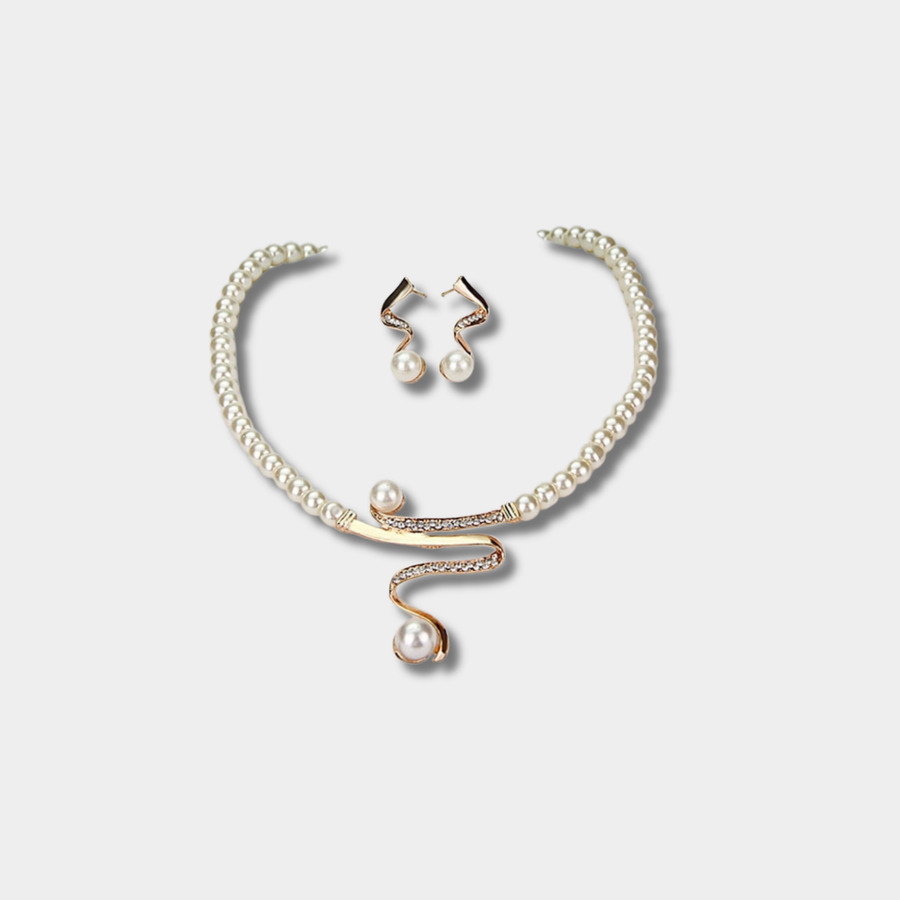 Susanne – Collana con perle naturali + set di orecchini