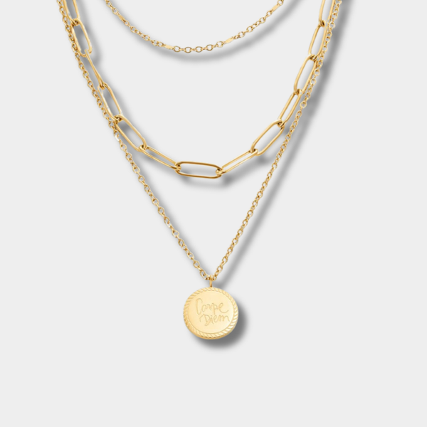 Lea – A delicate golden multiple necklace with elegant flowing lines