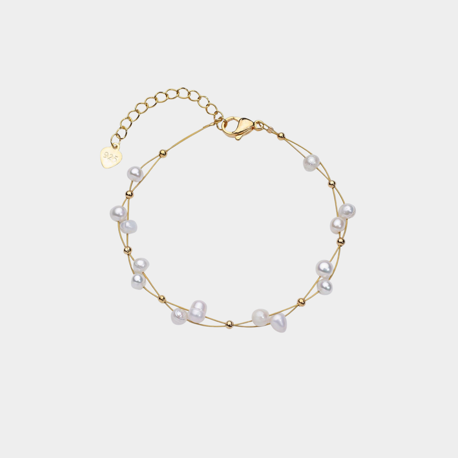 Marlene – Gold Bracelet with Single Pearl Accents