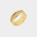 Anello elegante in zirconio con doppio inserto