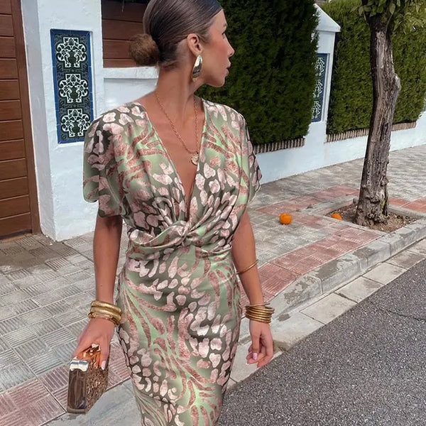 CLARANDRA | COPPER MIDI DRESS
