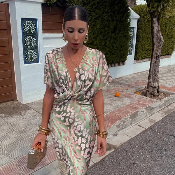 CLARANDRA | COPPER MIDI DRESS
