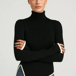 AUREOLE | FLARED-SLEEVE TURTONLECK KNIT SWEATER