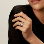Anello vintage spesso in oro e argento