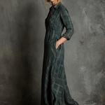 AILENE | CLASSIC GREEN PLAID SHIRT DRESS