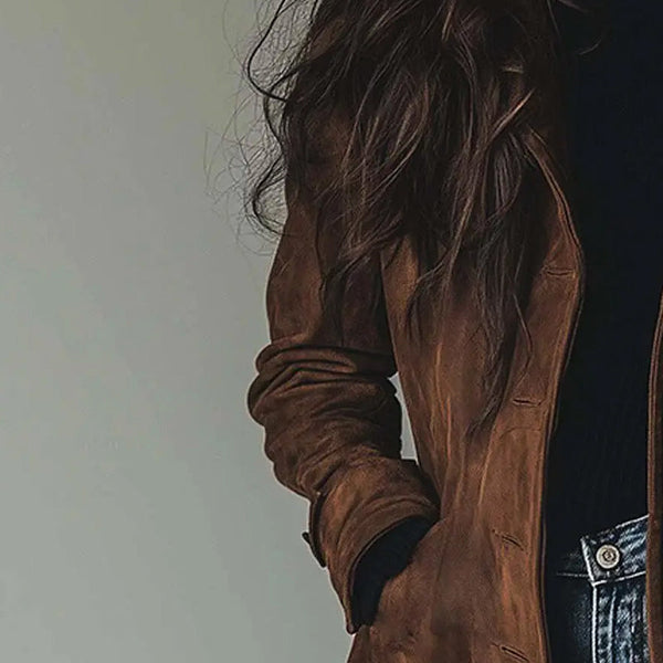 TALLIS | LONG VEGAN SUEDE JACKET