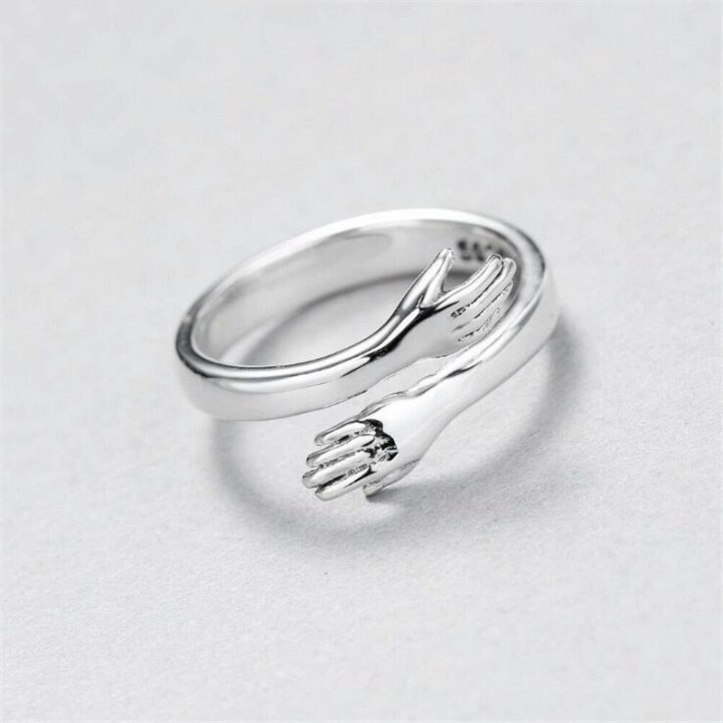 SILVER HUG RING
