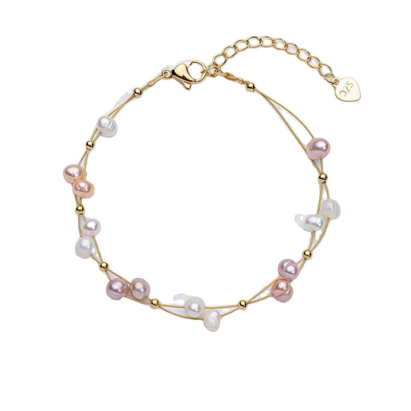 Marlene – Gold Bracelet with Single Pearl Accents