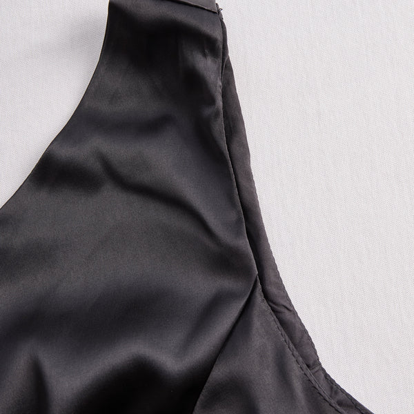 HANNAH | ONE-SHOULDER BLACK GOWN