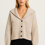 ELANORA | DEEP V-NECK KNIT CARDIGAN
