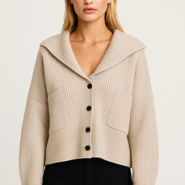 ELANORA | DEEP V-NECK KNIT CARDIGAN