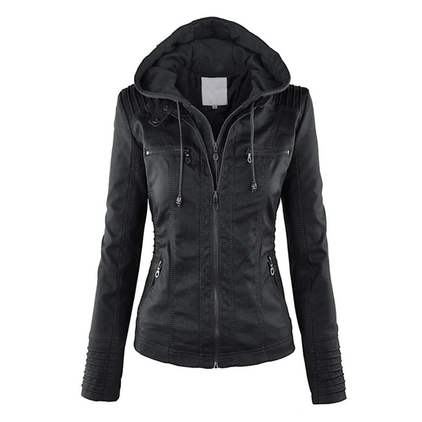 YSOLDE | LEATHER HOODED JACKET