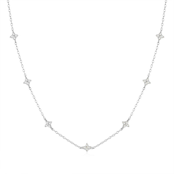 Veronika – Thin silver chain with vertical pendant