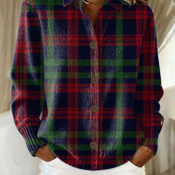 TESSIA™ - CHECKERED HOODIE BLOUSE