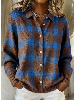 LIZZA™ - SOFT HOODIE BLOUSE WITH CHECK PATTERN