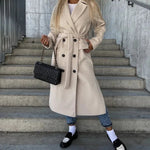 GWYNETH | LONG LAPEL BUTTON-FRONT COAT