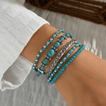 Caroline – Boho Bracelet Set with Turquoise Beads