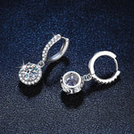Orecchini in argento sterling 925 con 1 carato di moissanite