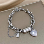 CHUNKY GOLD HEART BRACELET