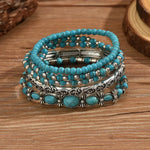 Caroline – Boho Bracelet Set with Turquoise Beads