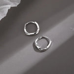 Orecchini in argento sterling con inserto rotondo
