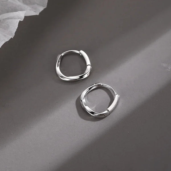 Orecchini in argento sterling con inserto rotondo