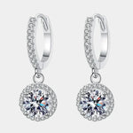 Orecchini in argento sterling 925 con 1 carato di moissanite