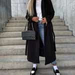 GWYNETH | LONG LAPEL BUTTON-FRONT COAT