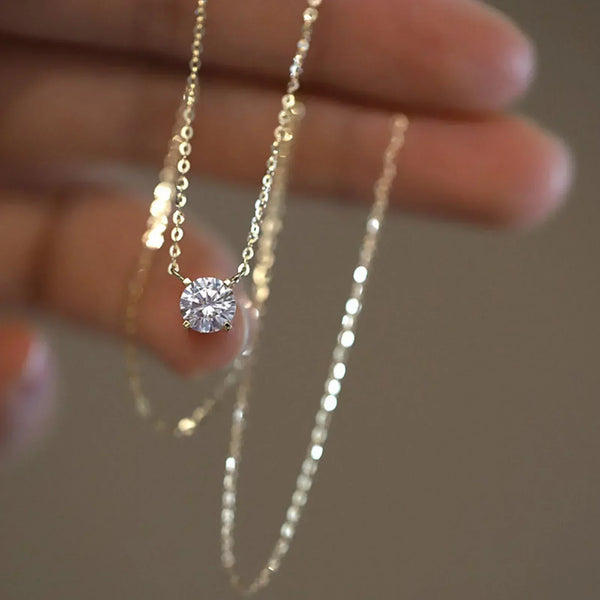 Rafaela – Collier in argento sterling placcato 18K con zircone
