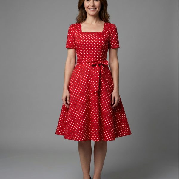 BEATRIX | POLKA DOT BOW DRESS