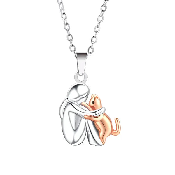Romadur - Hugging Cat Pendant Necklace