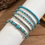 Caroline – Boho Bracelet Set with Turquoise Beads