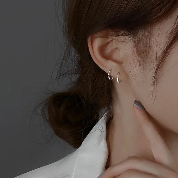 Orecchini in argento sterling con inserto rotondo