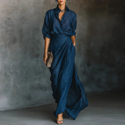 ISMERIA | PLEATED MAXI ENSEMBLE