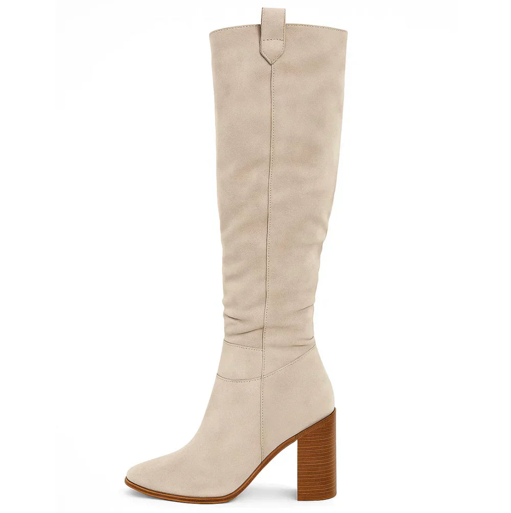 SUEVIRA™ | SUEDE BLOCK HEEL BOOTS