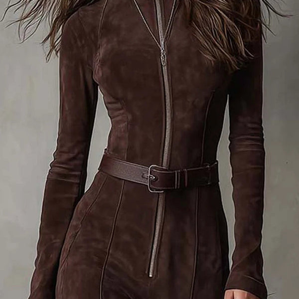 MARIEL | TAILORED SUEDE-LOOK DRESS