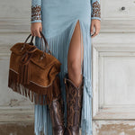 Beatrice | Western Faux Suede Fringe Dress
