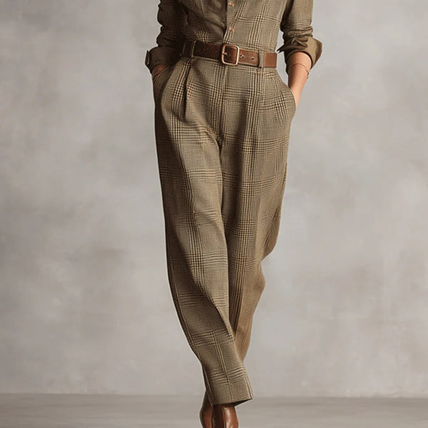 Corenne - Elegant Plaid Dress