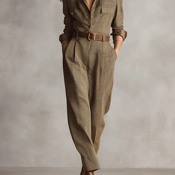 Corenne - Elegant Plaid Dress